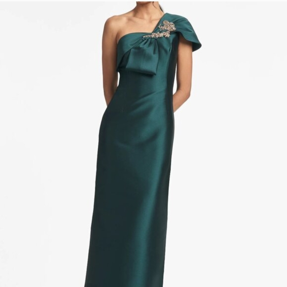 Sachin + Babi Teal One-Shoulder Dress with Embellishment